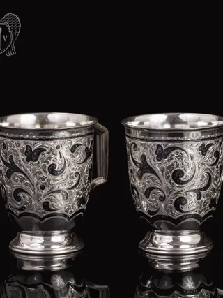 Набор больших кружек  из серебра для напитков  «Монреаль»