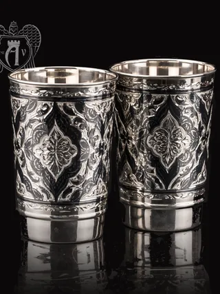 Набор больших стаканов из серебра  «Раджа»