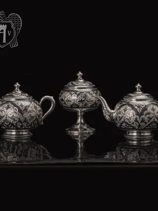 Набор чайный серебряный «Глория»