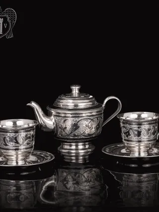 Набор чайный серебряный «Лоза»