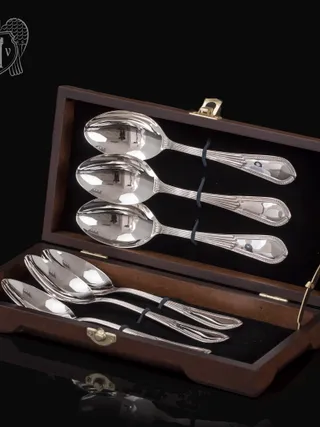 Набор десертных ложек из серебра на 6 персон «Элегант» 6 предметов