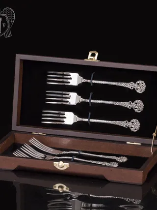 Набор десертных вилок из серебра «Винтаж»