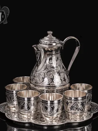 Набор для воды из серебра 925 пробы  «Сакура»