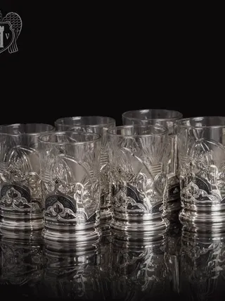 Набор подстаканников из  серебра «Гармония»