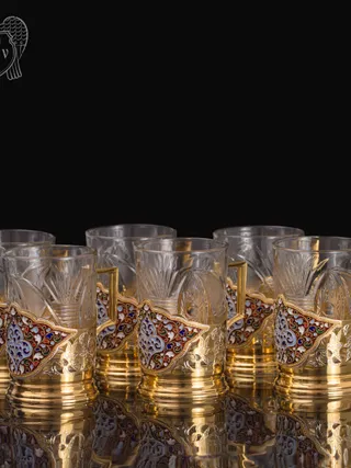 Набор подстаканников из  серебра «Королевский»