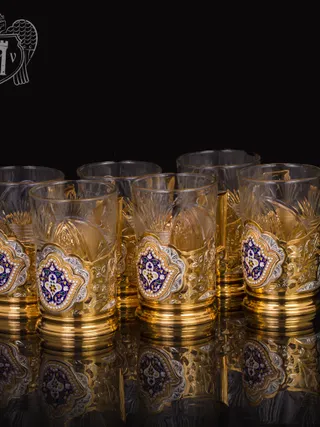 Набор подстаканников из  серебра «Виконт»