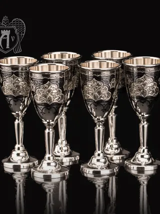 Набор рюмок из серебра  «Бриллиант»