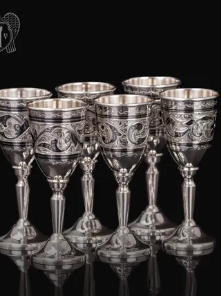 Набор рюмок из серебра  «Классика»