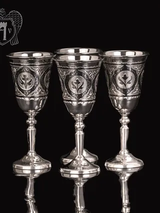 Набор рюмок из серебра  «Сириус» 4 шт