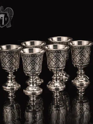 Набор рюмок из серебра « Вавилон»