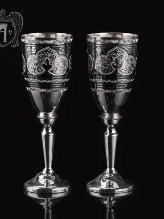 Набор рюмок из серебра  «Застолье» 2 шт