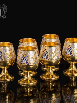 Набор  серебряных бокалов «Флоренция» 6 шт