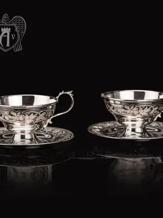 Набор серебряных чашек  «Злата» 2 шт