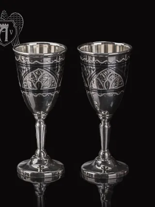 Набор серебряных рюмок  «Крона» 2 шт