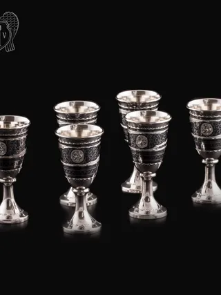 Набор серебряных рюмок «Встреча»