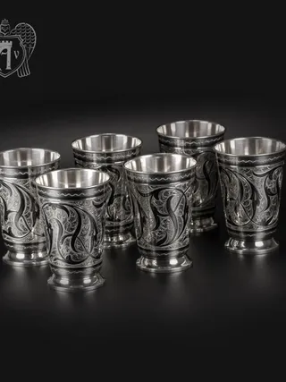 Набор серебряных стаканов «Лоза»
