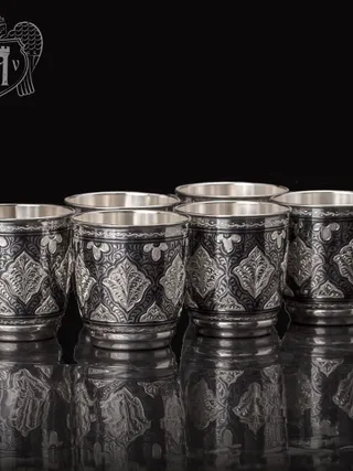 Набор серебряных стаканов «Люксор» 925 пробы