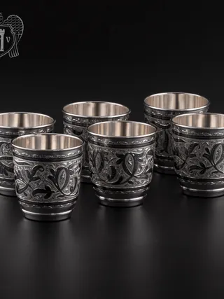 Набор серебряных стаканов «Виноград»