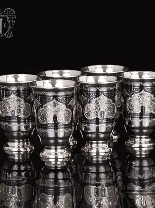 Набор серебряных стопок «Аллегро»  6 шт