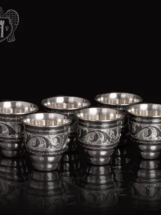 Набор серебряных стопок «Барон»  6 шт