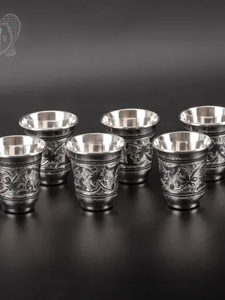 Набор серебряных стопок «Веточка»  6 шт