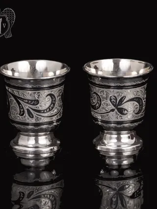 Набор серебряных стопок  «Веточка»