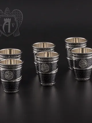 Набор серебряных стопок «Встреча»