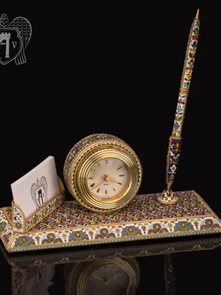 Настольные часы «Бристоль» С позолотой и горячей эмалью