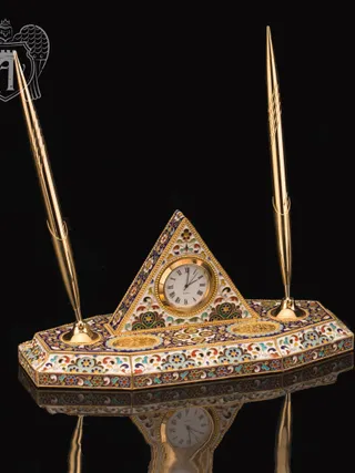 Настольные часы «Манчестер»  позолотой и горячей эмалью