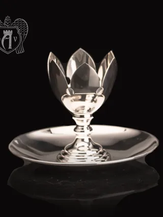 Пашотница серебряная с блюдцем «Сияние»