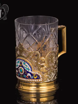 Подстаканник с эмалью «Богемия»