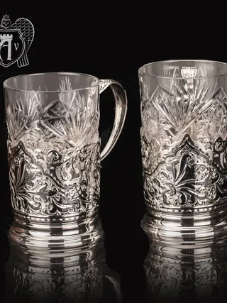 Подстаканники из серебра «Бомонт» 2 шт