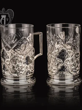 Подстаканники из серебра «Мираж» 2 шт