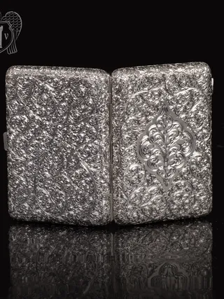 Портсигар из серебра «Вязь»