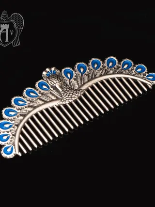 Расческа серебряная «Синяя птица»
