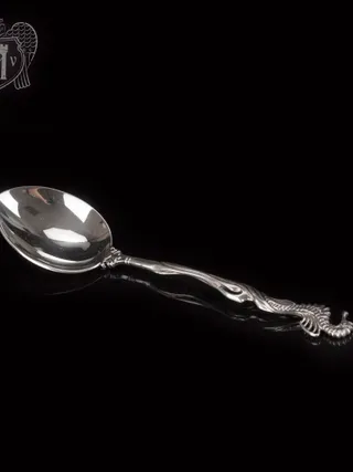 Серебряная чайная ложка  «Морской конек»