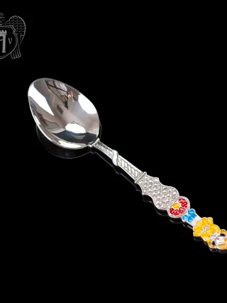 Серебряная чайная ложка с эмалью «Девочка 2»