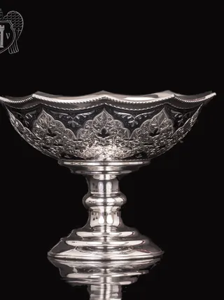 Серебряная фруктовница «Камелия»