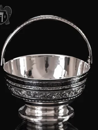 Серебряная конфетница « Лукошко»