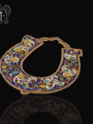 Серебряная подкова «Удача» с эмалью и позолотой