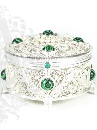 Серебряная шкатулка  «Миссис» филигрань