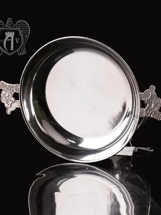 Серебряное детское блюдце «Мишка»