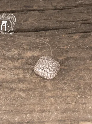 Серебряное колье невидимка «Ромб» на леске