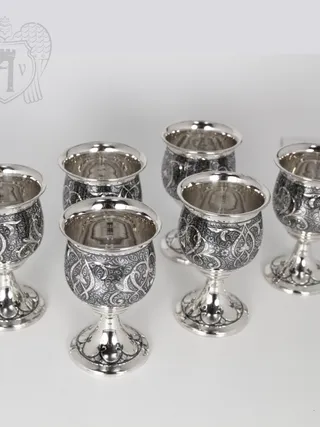 Серебряные бокалы «Камелот» набор 6 шт