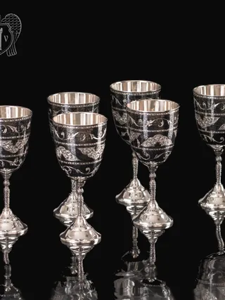 Серебряные бокалы «Люкс» набор 6 шт
