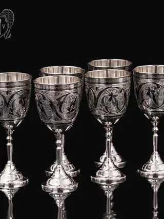 Серебряные бокалы»Roederer» набор 6 шт