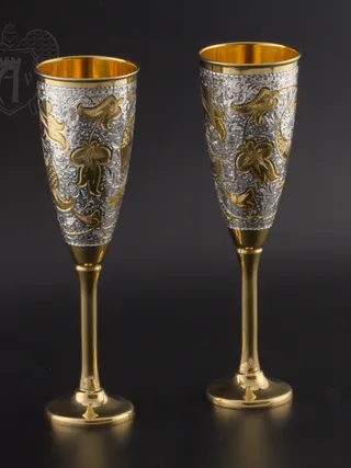 Серебряные фужеры «Баккара»