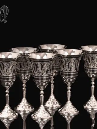 Серебряные фужеры «Торжество» набор 6 шт