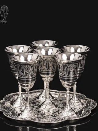 Серебряные фужеры «Торжество» с подносом