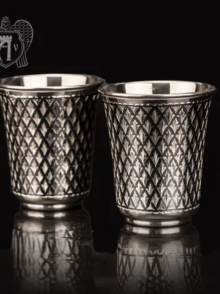 Серебряные стаканы «Елочка» 2 шт